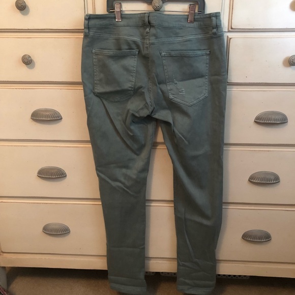 Teal Ripped Jeans - Picture 2 of 3